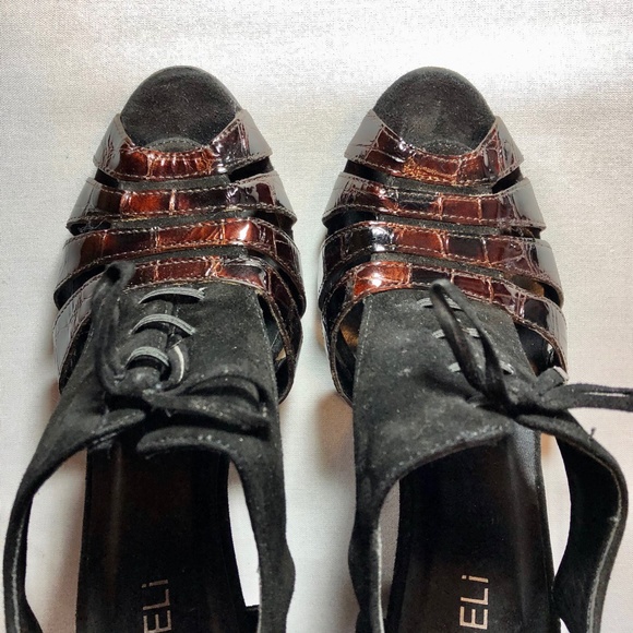 VANELI Philys Black Suede Open Toe Heels. Size 8.5 - Picture 4 of 8